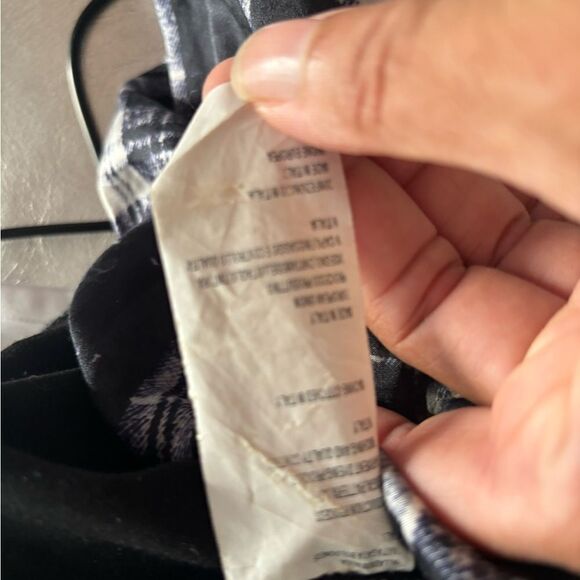 120% Lino floral plaid Shirt Dress long sleeve classy striped box square design - Picture 8 of 8